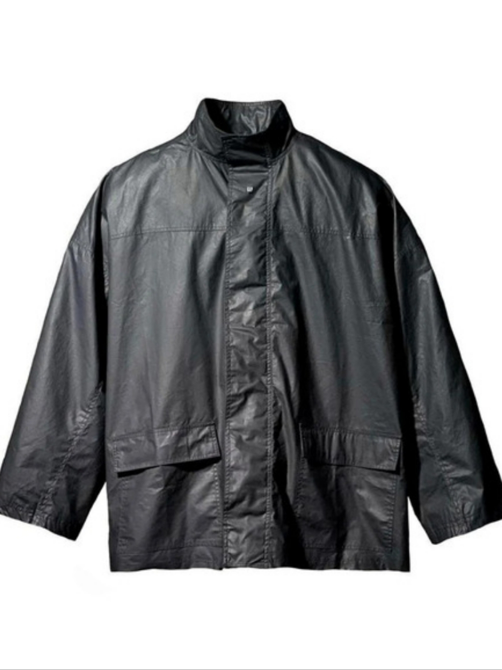 YEEZY GAP ENGINEERED BY BALENCIAGA COATED COTTON LIGHT PARKA - BLACK SIZE MEDIUM